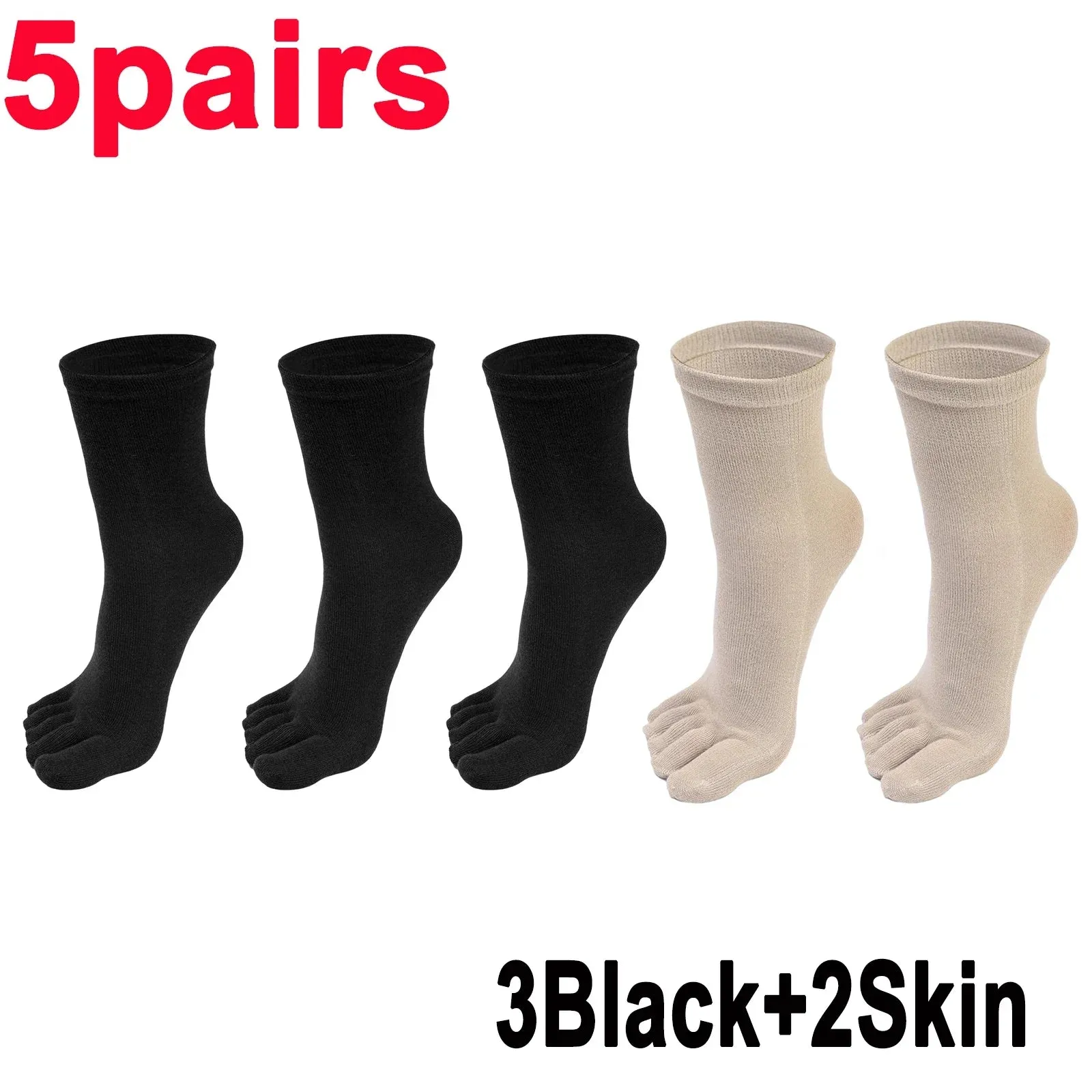 Unisex Five-Finger Cotton Toe Socks