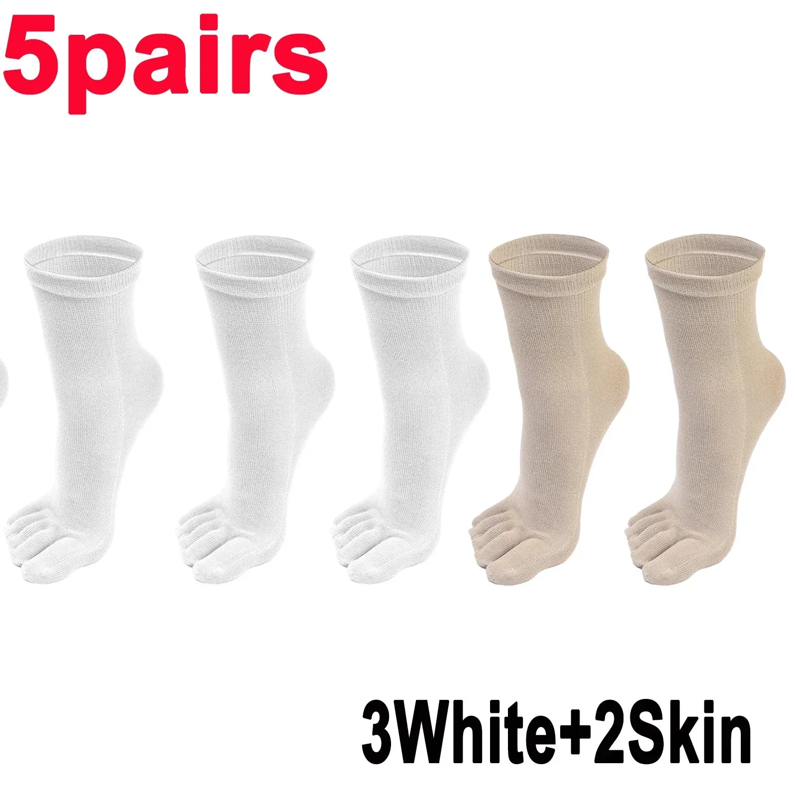 Unisex Five-Finger Cotton Toe Socks