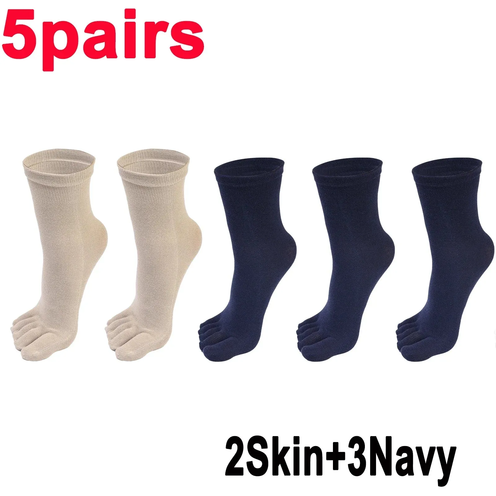 Unisex Five-Finger Cotton Toe Socks