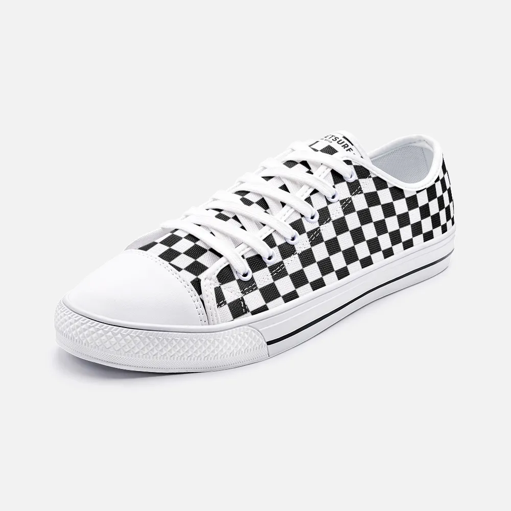 Unisex Low Top Canvas Shoes - Checkerboard