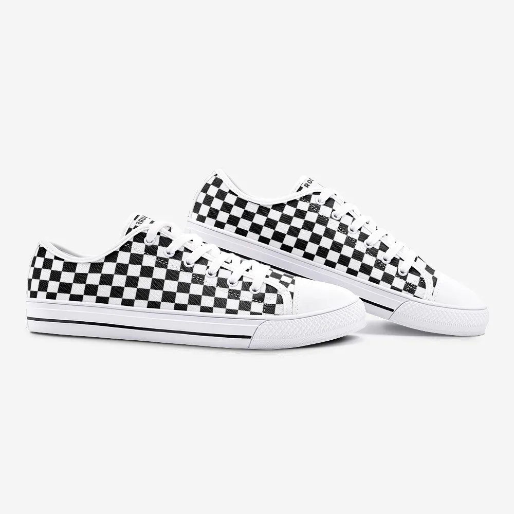 Unisex Low Top Canvas Shoes - Checkerboard