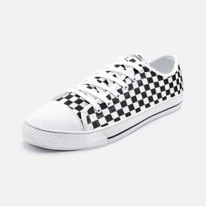 Unisex Low Top Canvas Shoes - Checkerboard
