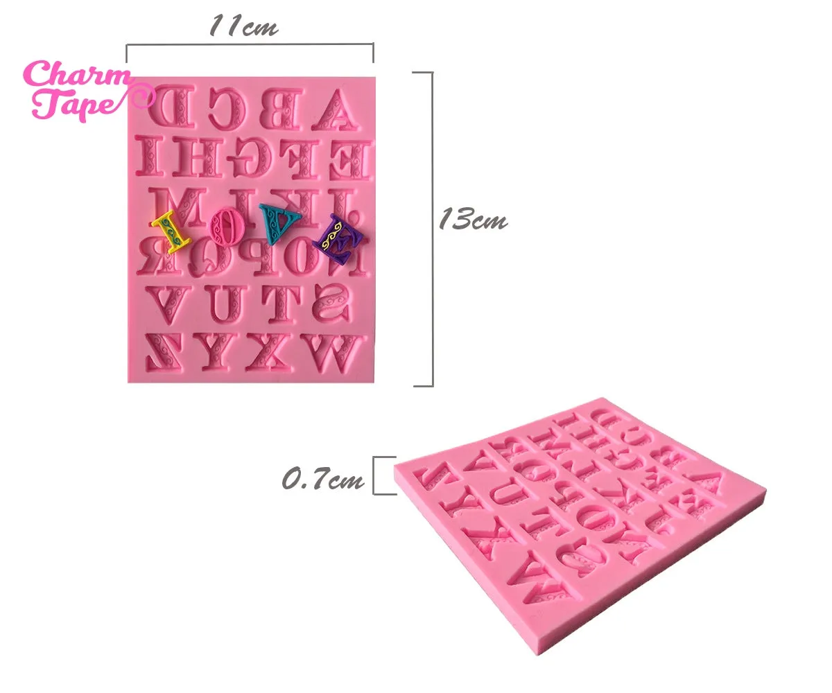 Uppercase Alphabets Silicone Mold Food Grade for Cake Making E086