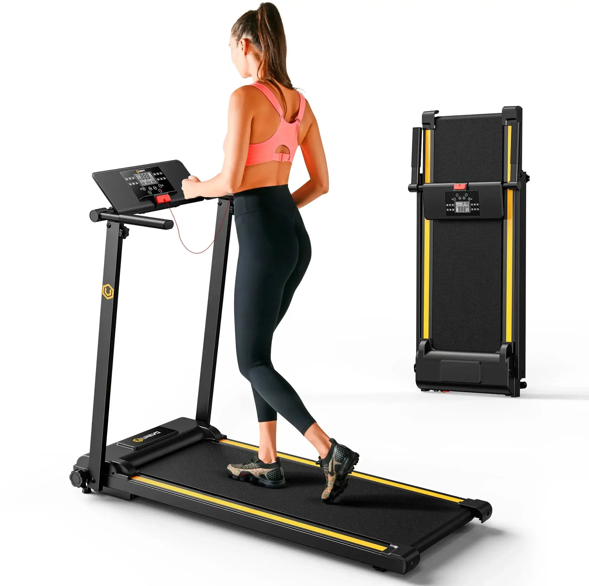 Urevo - Foldi Mini Folding Treadmill - Black - new