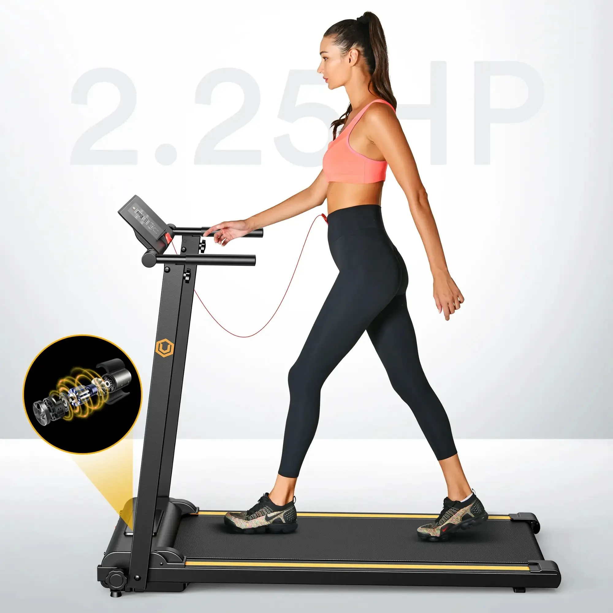 Urevo - Foldi Mini Folding Treadmill - Black - new