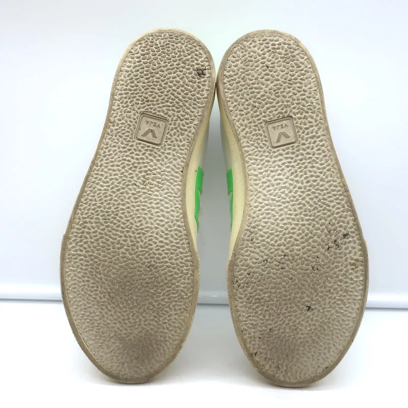 VEJA Esplar Logo Low Top Sneakers White & Absinthe Green Leather Size 38