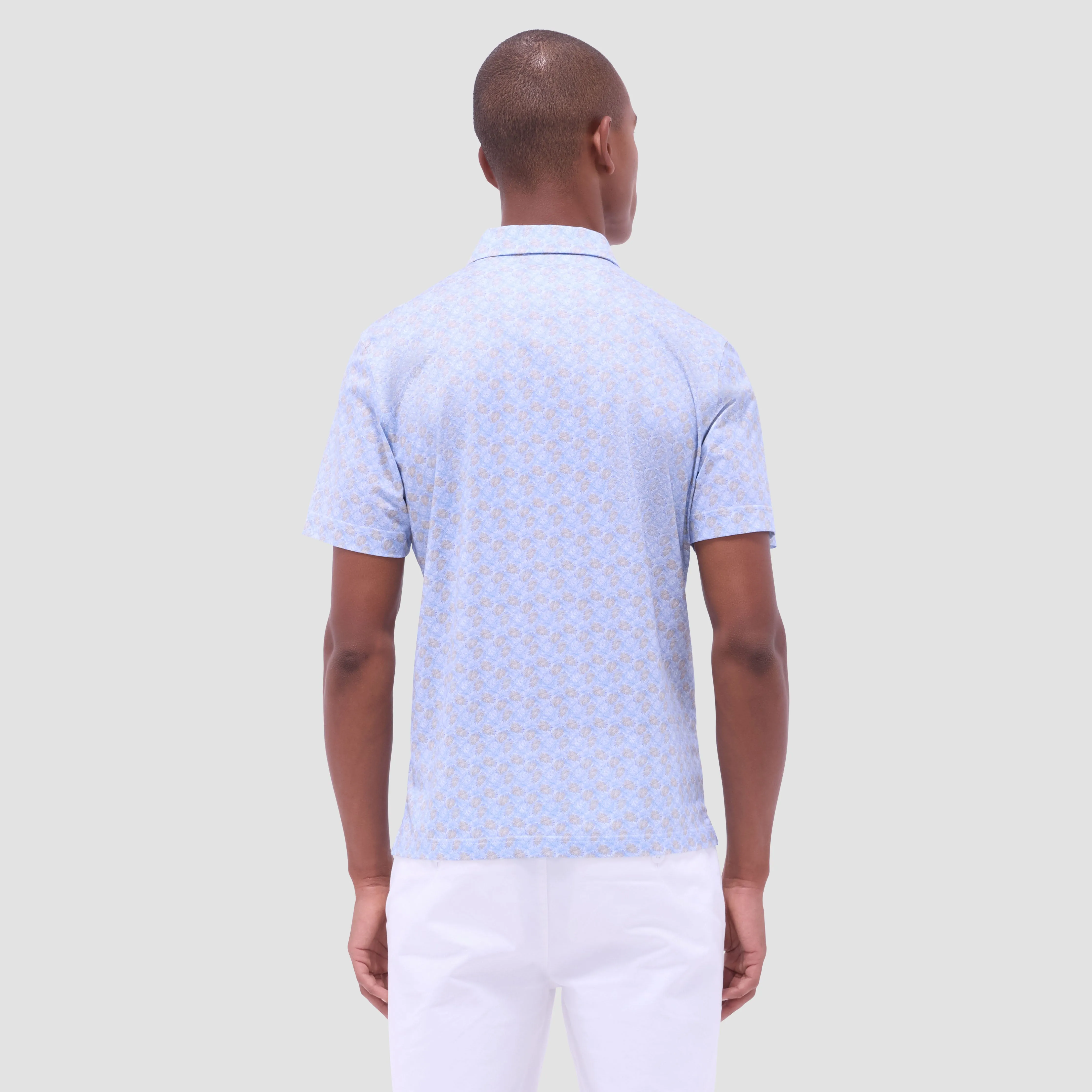 Victor Leaf Print OoohCotton Polo Shirt