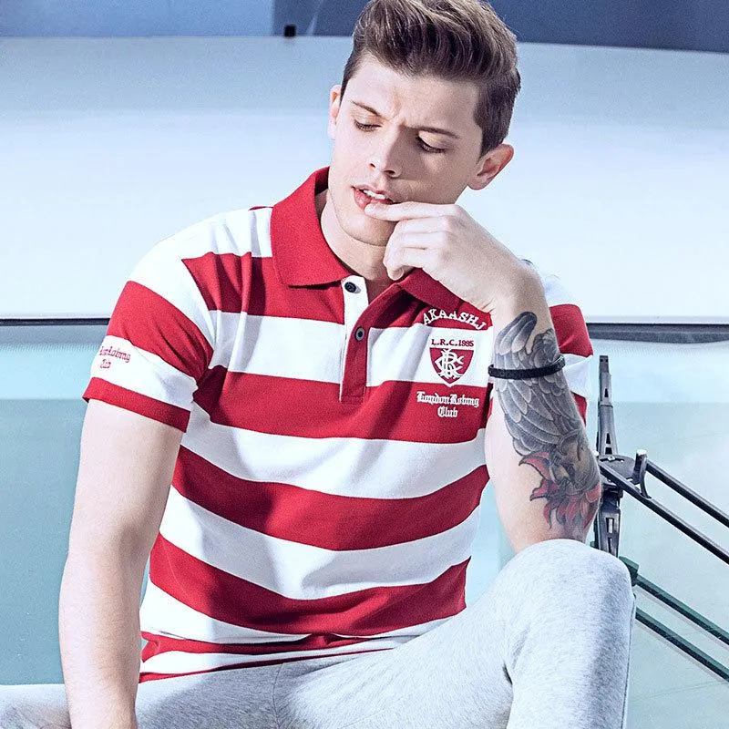West Louis™ Summer Breathable Striped Polo