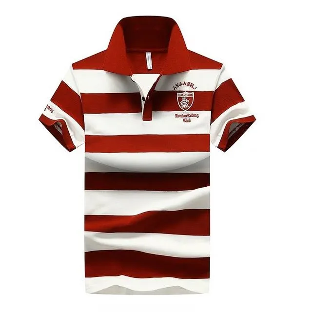 West Louis™ Summer Breathable Striped Polo