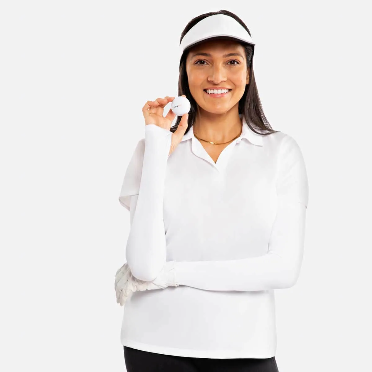 White Arm Sleeves with Thumbhole - Adult