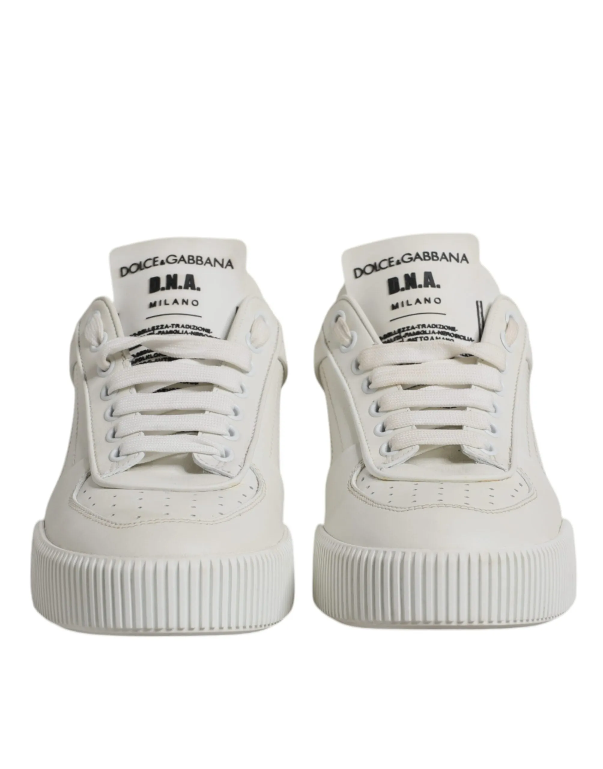 White Miami Leather Low Top Sneakers Shoes