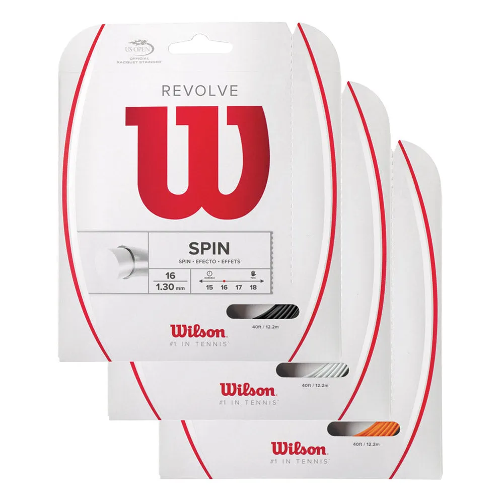 Wilson Revolve 16 Tennis String (White, Black, Orange)