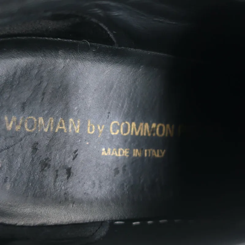 Woman by Common Projects Tournament Low Top Sneakers Black Leather Size 37