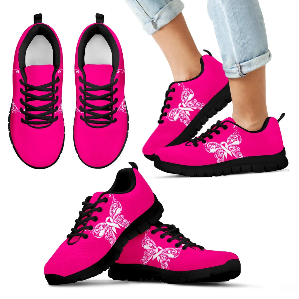 Women's Butterflies Breast Cancer Awareness Sneakers