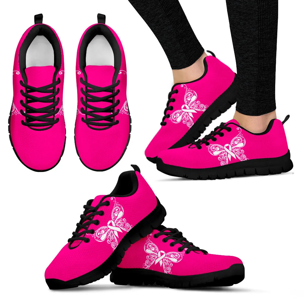 Women's Butterflies Breast Cancer Awareness Sneakers