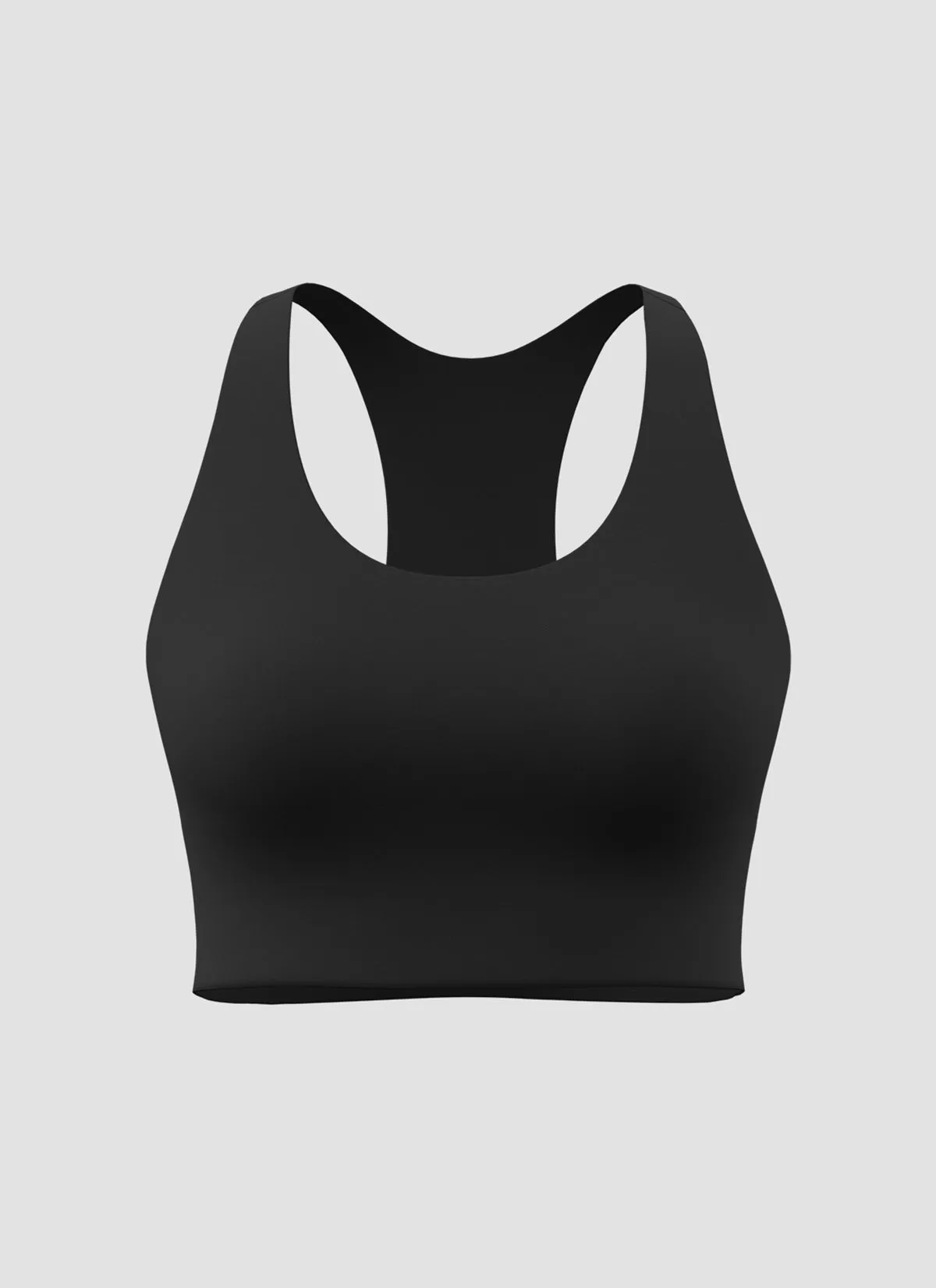 Women's Long Line Padded Crop - Black