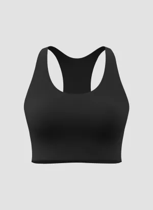 Women's Long Line Padded Crop - Black