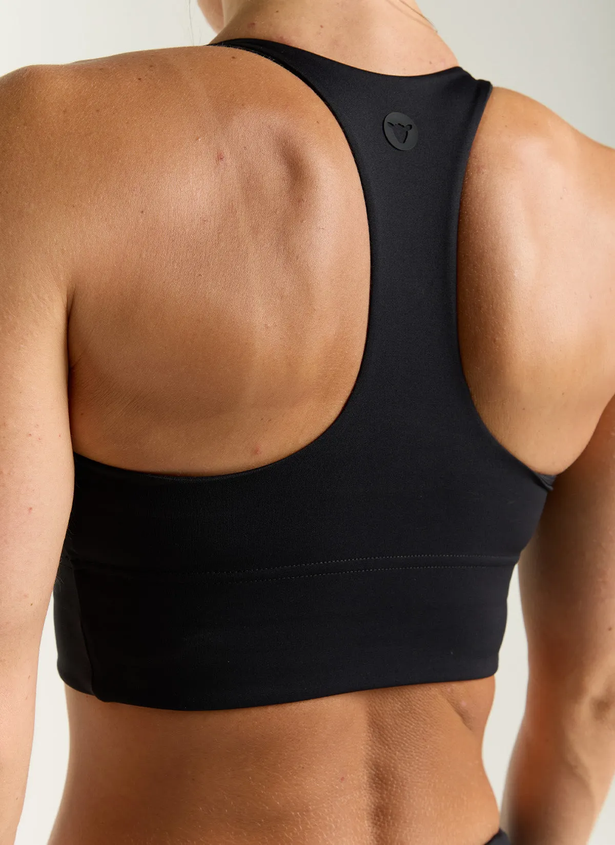Women's Long Line Padded Crop - Black