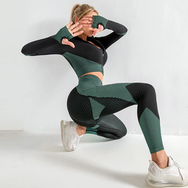 Women's Long Sleeve Energy Zipper Crop Top Jacket