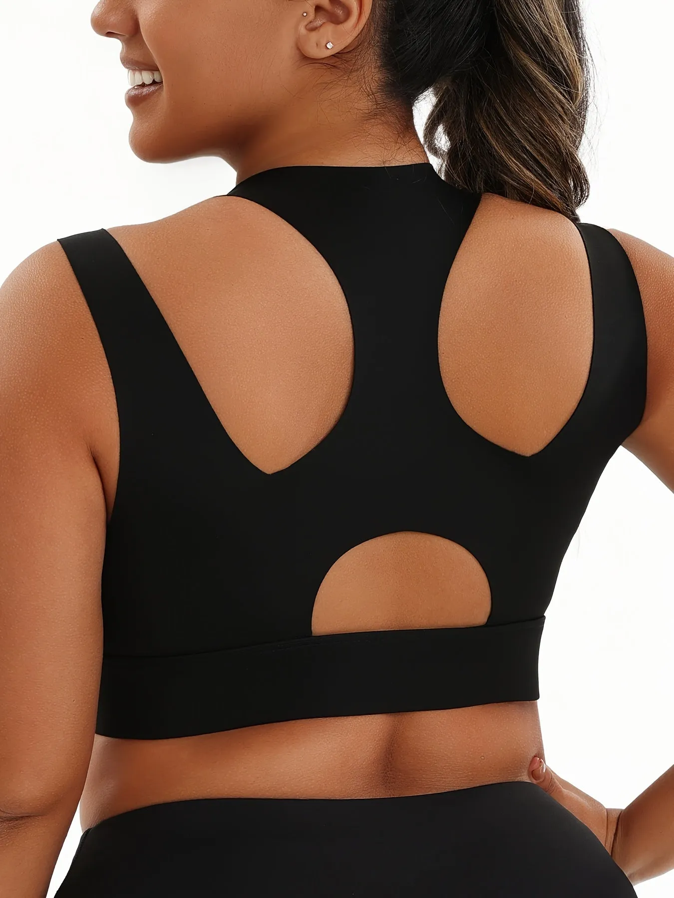 Women's Plus Size Sports Bra - Front Zip, High Support, Breathable for Basketball, Yoga & More