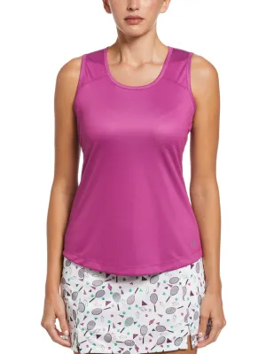 Women's Solid Keyhole Tennis Tank Top