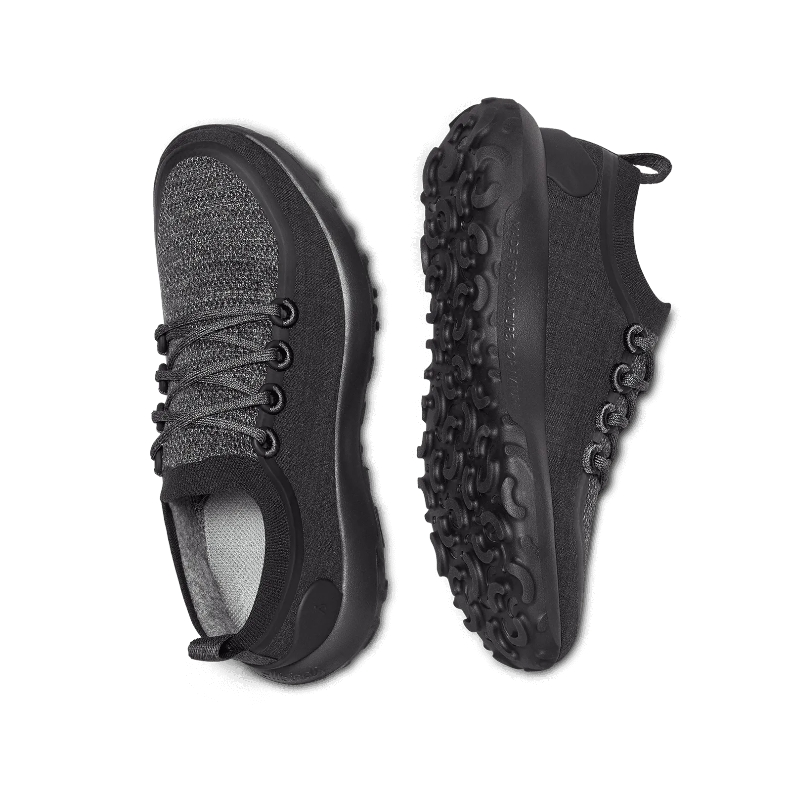 Women's Trail Runners - Natural Black (Black Sole)