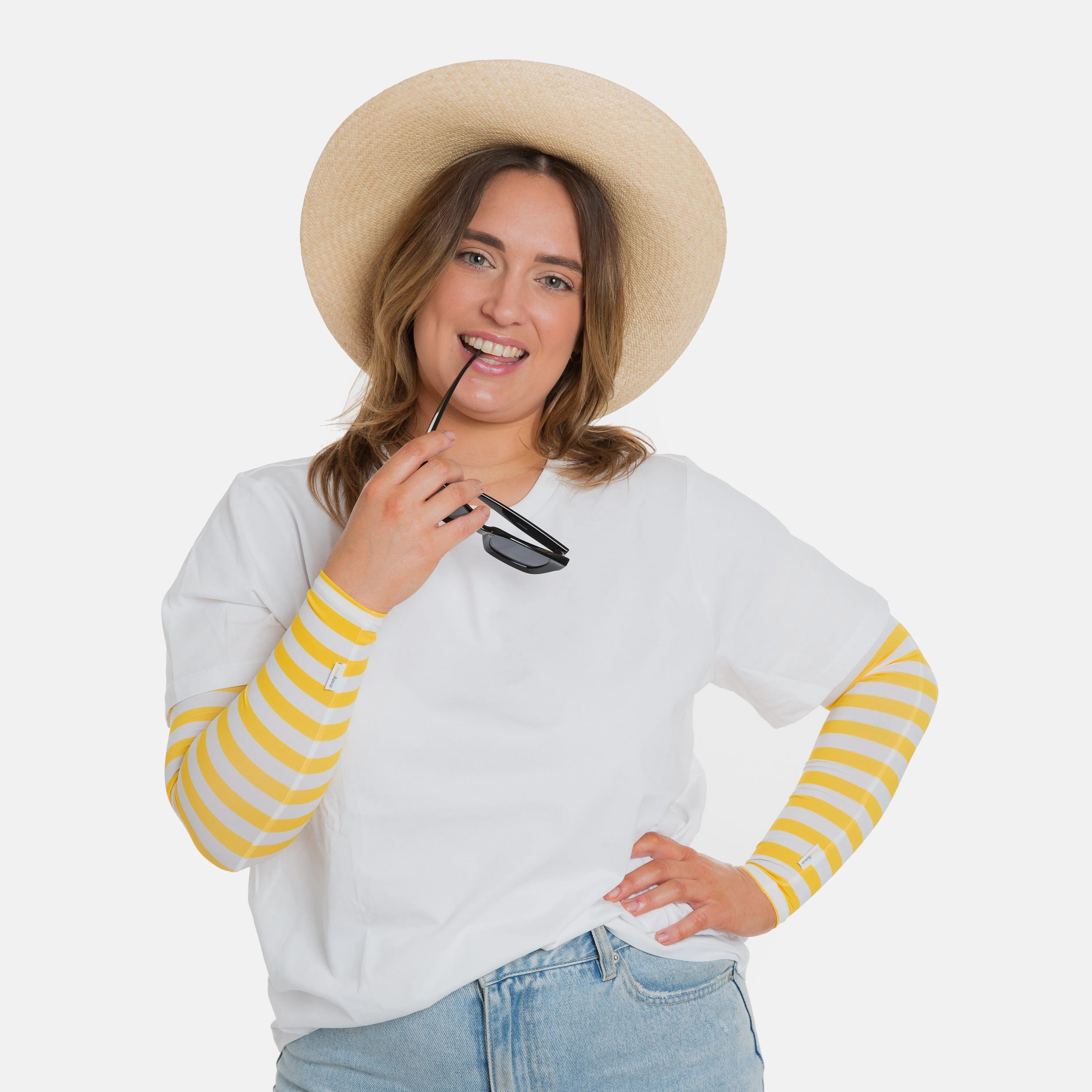 Yellow Stripe Arm Sleeves - Adult