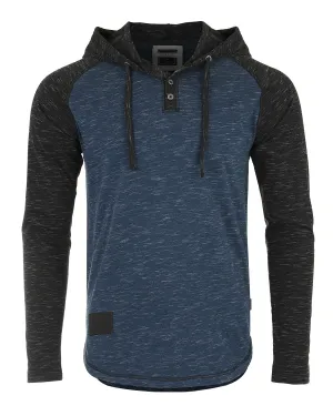 ZIMEGO Men's Hoodie Pullover Sweatshirt – Long Sleeve Athletic Casual Active Hip Hop Button Raglan Henley Shirt Hooded Top