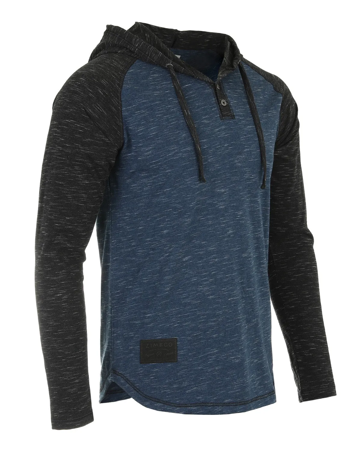 ZIMEGO Men's Hoodie Pullover Sweatshirt – Long Sleeve Athletic Casual Active Hip Hop Button Raglan Henley Shirt Hooded Top