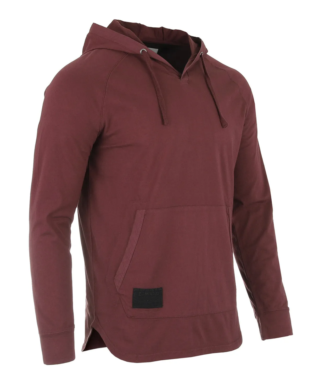 ZIMEGO Men's Pigment Dyed Hoodie - Athletic V Neck Long Sleeve Henley Pullover Shirt