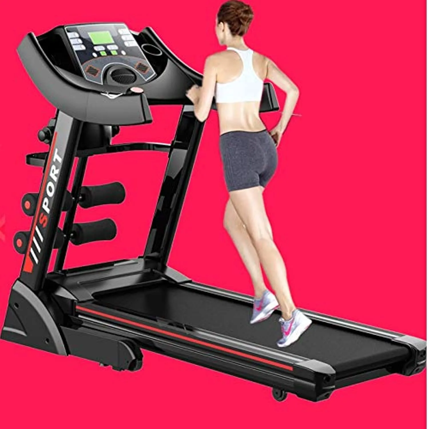 Zzfni Treadmill Household Mute Treadmill, Foldable Treadmill Multi-Functional, Home Fitness Workout Aids Foldable Treadmill